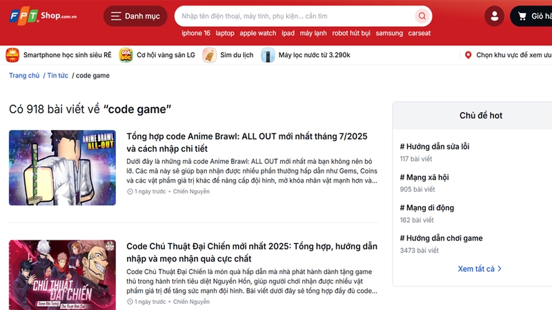 FPT Shop chuyên cung cấp các thông tin hữu ích về game
