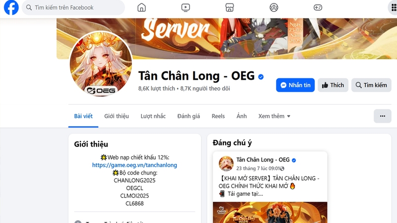 Theo dõi kênh chính thức Tân Chân Long