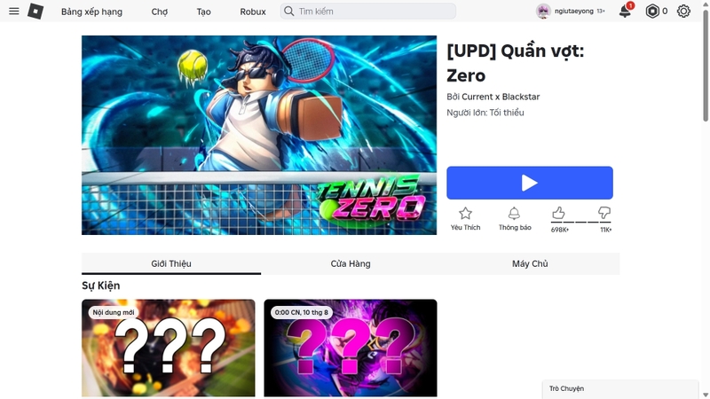 Bước 2 cách nhập code Tennis Zero đơn giản nhất