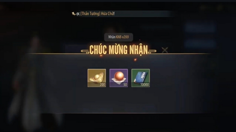Thông báo nhập mã code thành công