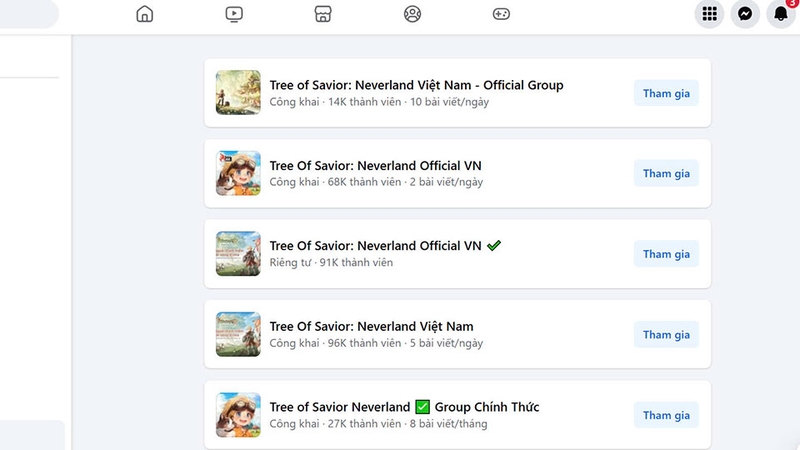 Tham gia vào fanpage game Tree of Savior Neverland