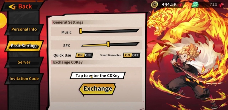 Tap to enter the CDKey