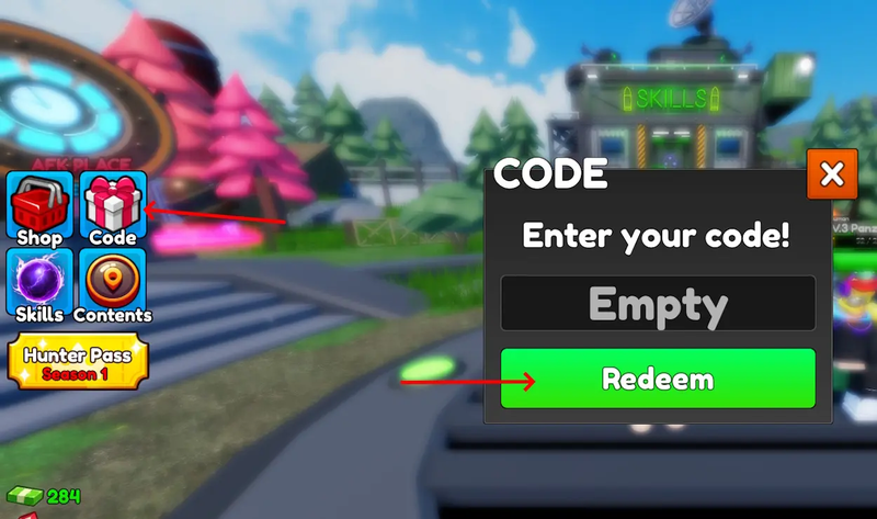 Cách nhập code game Zombie Hunters