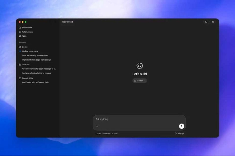 Codex App trên macOS cho phép người dùng tạo nhiều tác nhân AI