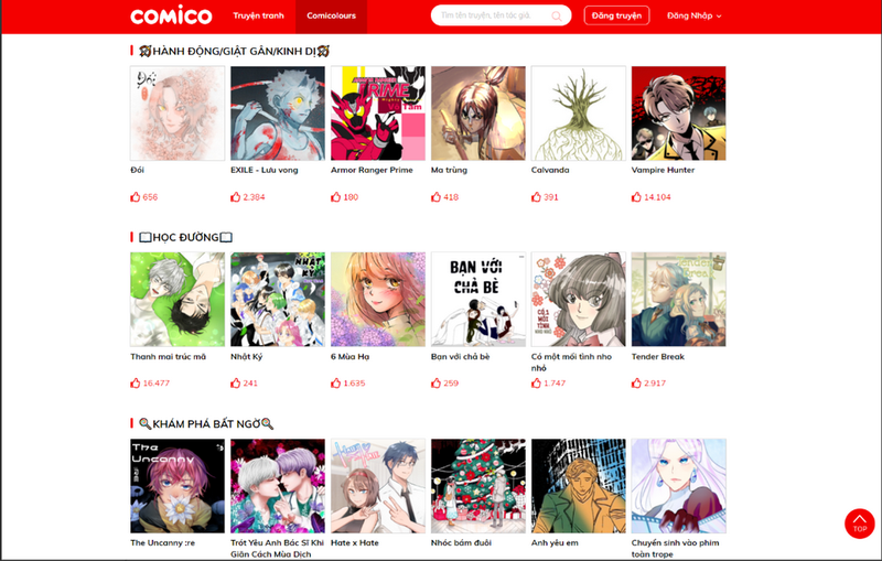 Kho truyện phong phú và đa dạng dành cho bạn đọc