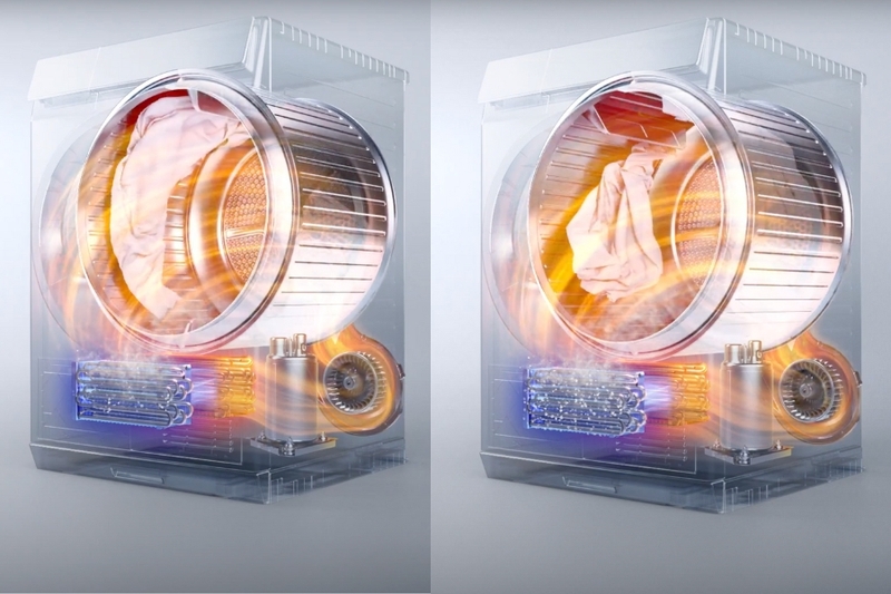 Cơ chế của công nghệ heat pump máy sấy quần áo