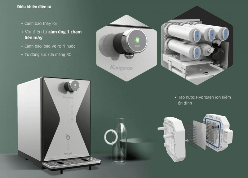 cong nghe may loc nuoc kangaroo cam ung dien tu