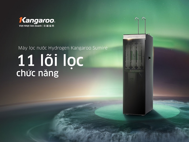 Máy lọc nước nóng lạnh RO Hydrogen Kangaroo 11 lõi KG11A8