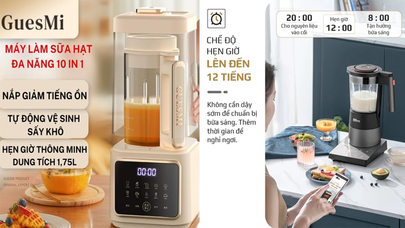 Máy xay nấu đa dạng sở hữu nhiều công nghệ điều khiển thông minh
