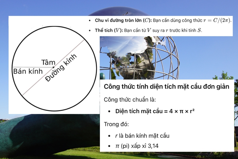 công thức tính diện tích mặt cầu (3)