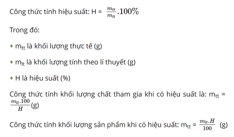 Giới thiệu về công thức tính hiệu suất