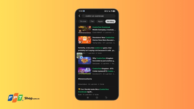 Nhập từ khóa “Cookie Run: OvenBreak” vào thanh tìm kiếm