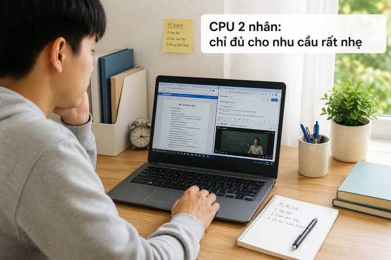 CPU 2 nhân có còn đủ dùng không