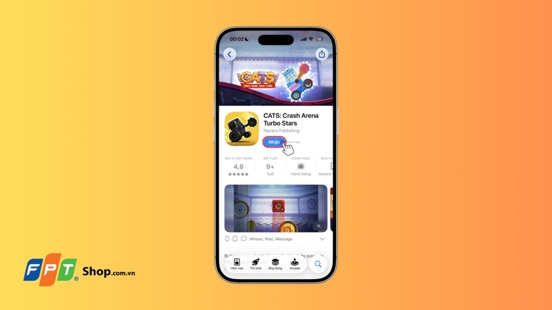 Nhấn Nhận để tải game về thiết bị