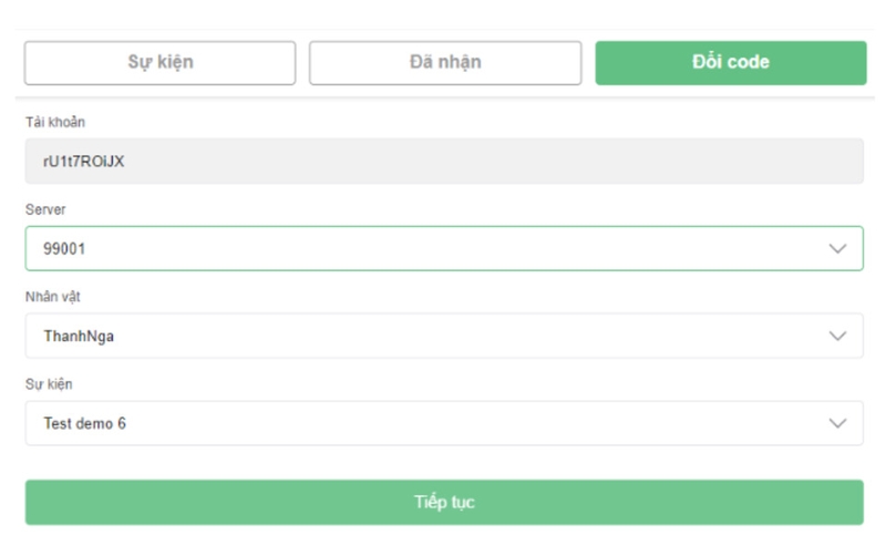 Nhập code Cùng Ta Luyện Khí 2