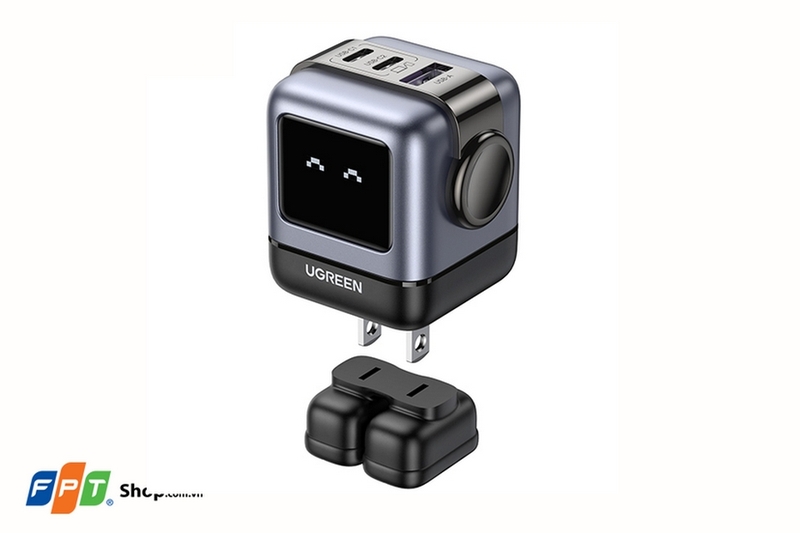 Củ sạc nhanh 3 cổng Robot Ugreen GaN 65W USB-C chuẩn PD/PPS + USB-A ảnh 5