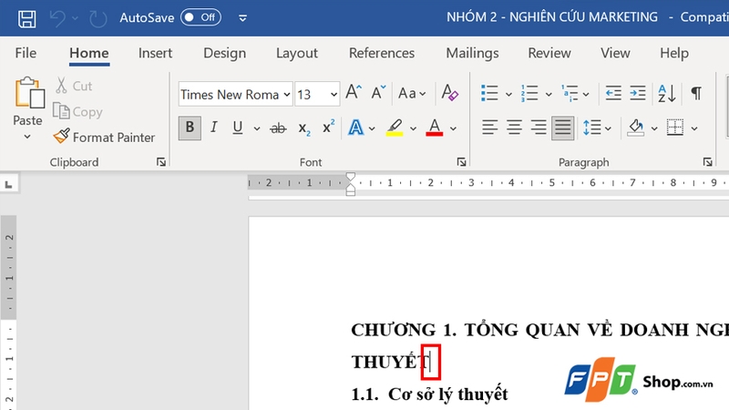 Đặt con trỏ chuột ở trang bạn muốn in