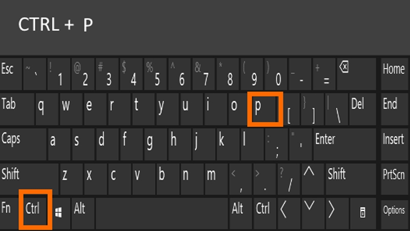 Nhấn tổ hợp phím Ctrl + P để mở hộp thoại in