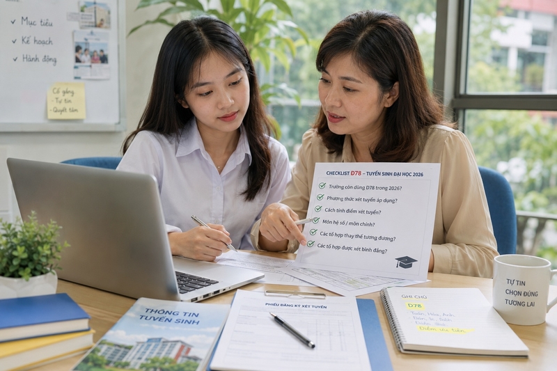 Lưu ý khi đăng ký xét tuyển bằng D78