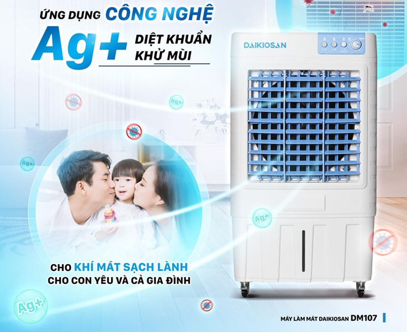 Quạt điều hòa Daikiosan DM107 công nghệ kháng khuẩn Ag+