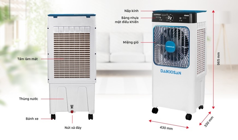 Quạt điều hòa Daikiosan DM110 thiết kế nhỏ gọn