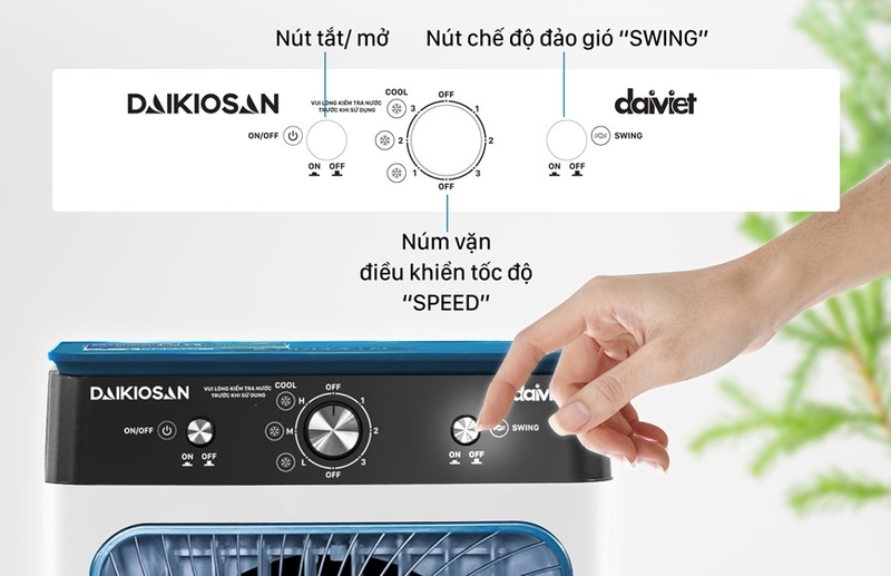 Quạt điều hòa Daikiosan DM110 điều khiển cơ dễ dàng