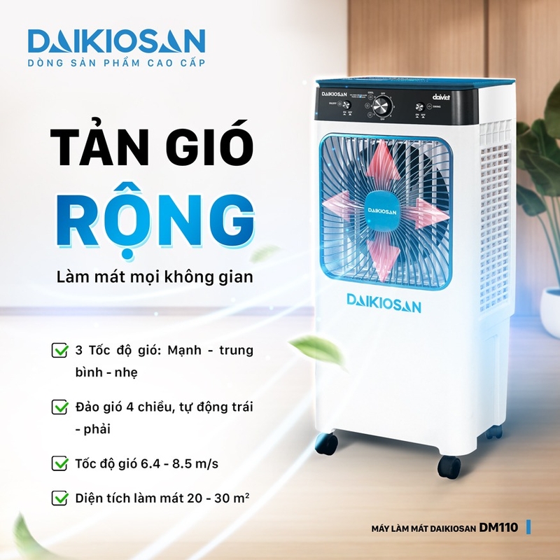 Quạt điều hòa Daikiosan DM110 công suất 81W mạnh mẽ