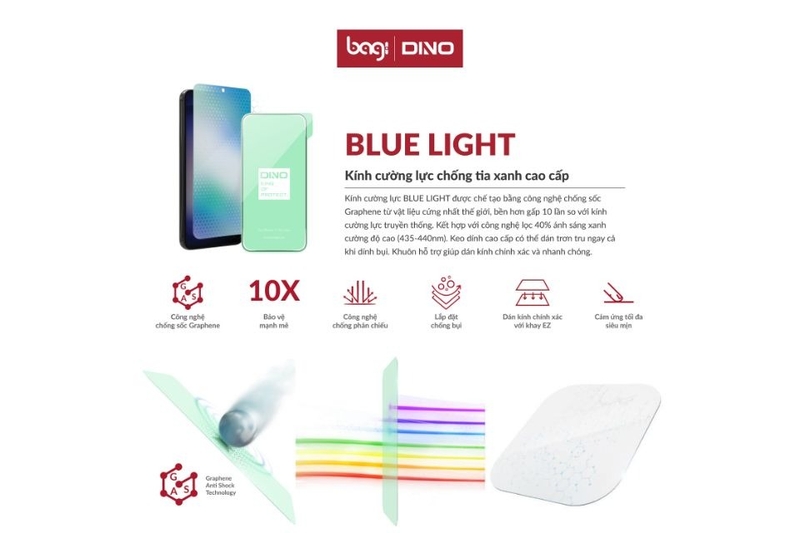 Miếng dán màn hình BagiTech Bảo vệ mắt với khả năng lọc ánh sáng xanh