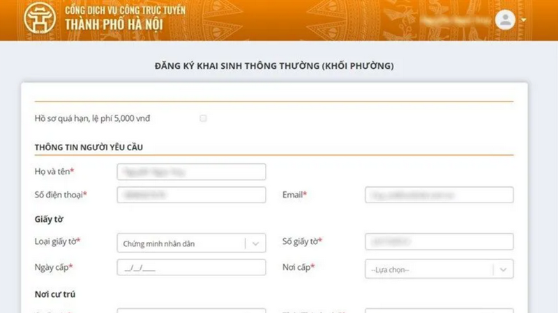 Hệ thống có thể sẽ chuyển bạn sang giao diện Cổng dịch vụ công của Tỉnh/Thành phố