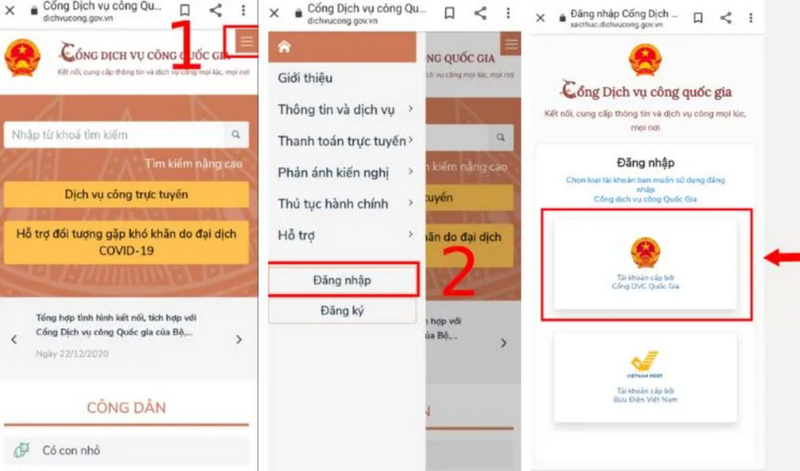 Truy cập và Đăng nhập vào Cổng Dịch vụ công Quốc gia