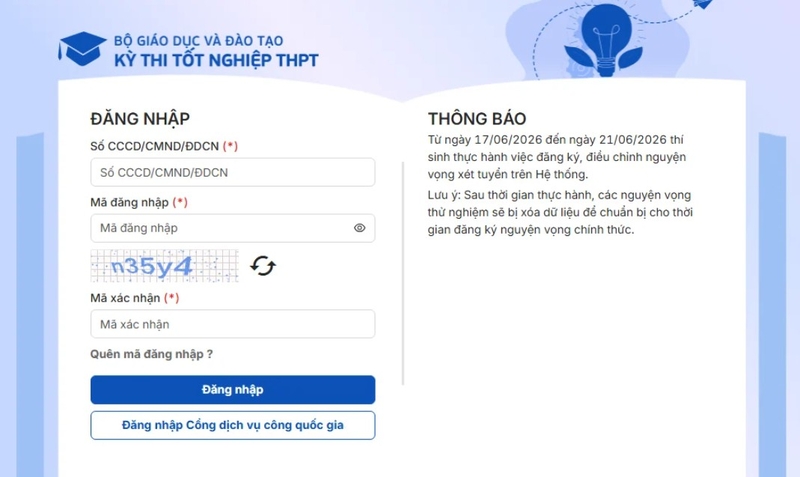 Đăng ký nguyện vọng xét tuyển đại học 2