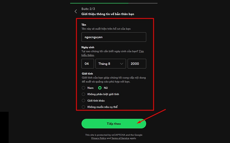 Đăng ký Spotify (hình 17)