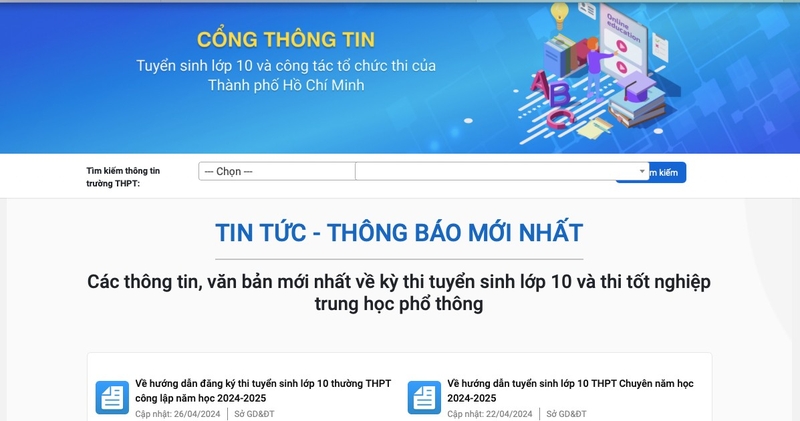 Khi nào có thể đăng ký tuyển sinh vào lớp 10 trực tuyến?