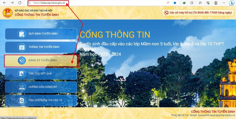 Hệ thống tuyển sinh trực tuyến lớp 10