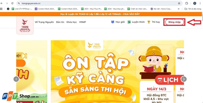 đăng nhập Trạng Nguyên Tiếng Việt 2025-2026 1