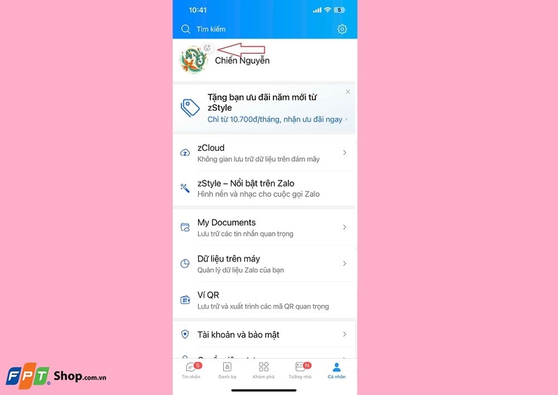 đăng trạng thái và chú thích trên Zalo 3