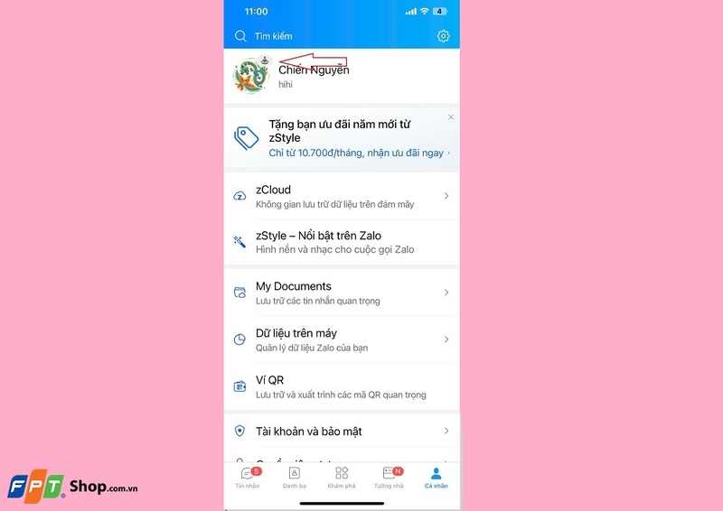 đăng trạng thái và chú thích trên Zalo 9