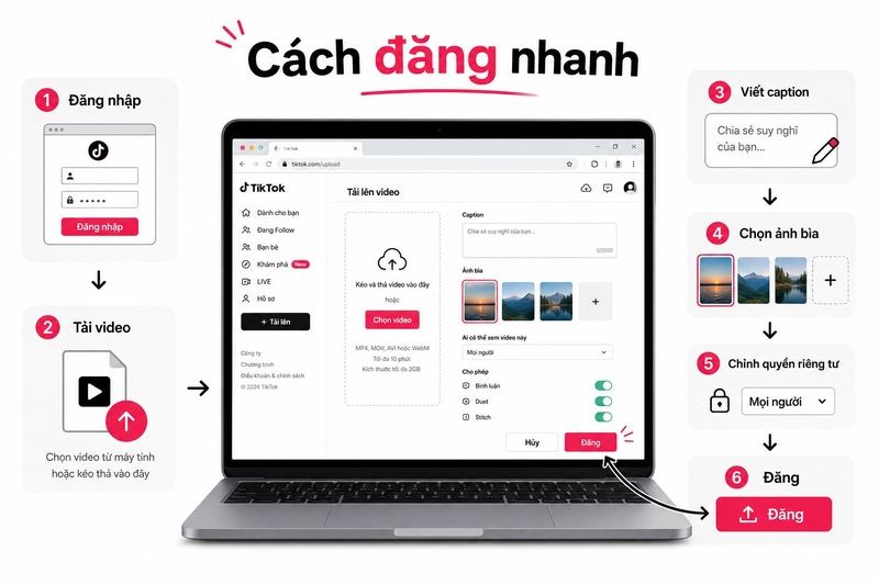 đăng video lên TikTok trên máy tính ảnh 4