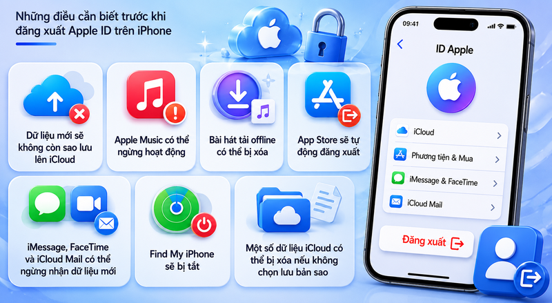 Những điều cần biết trước khi đăng xuất Apple ID trên iPhone
