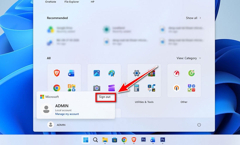 đăng xuất tài khoản microsoft trên win 11 - 01