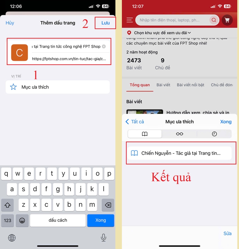 Đánh dấu trang Web yêu thích trong Safari 4