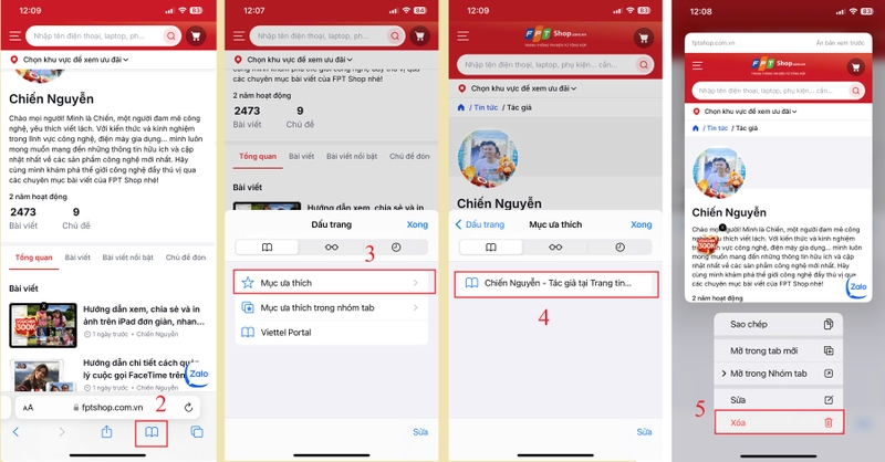 Đánh dấu trang Web yêu thích trong Safari 6