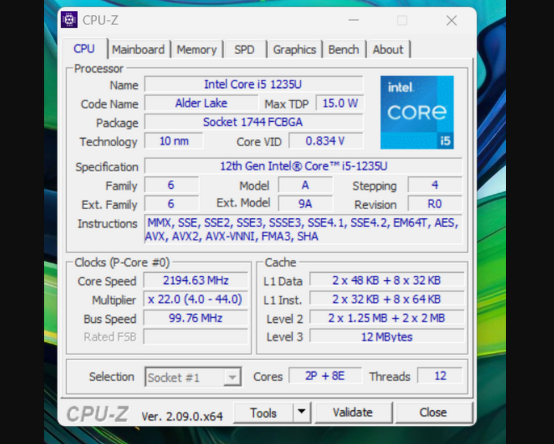 Hiệu năng vượt trội nhờ Intel Core i5-1334U