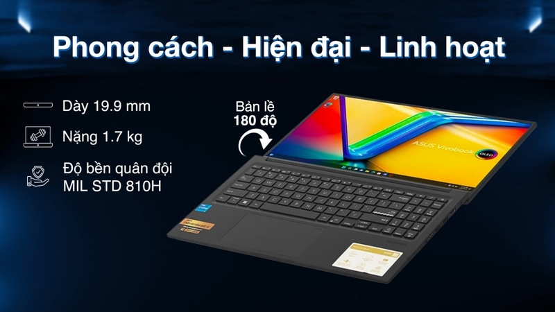 Asus Vivobook 15 OLED A1505VA MA467W không có quá nhiều khác biệt so với những dòng A1505VA