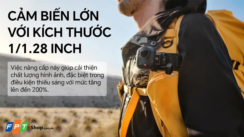Camera có cảm biến lớn với kích thước 1/1.28 inch
