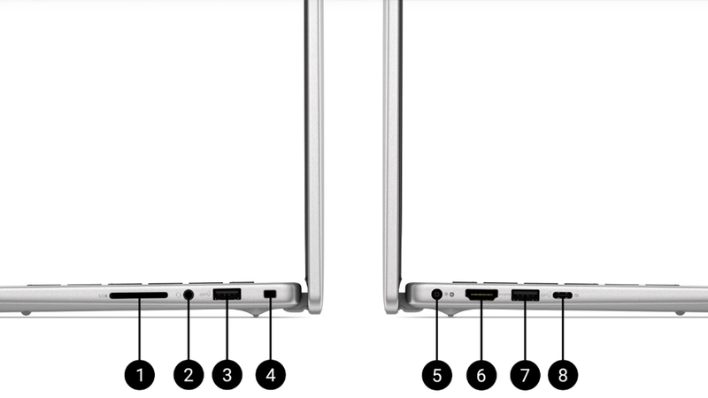 Dell trang bị đầy đủ các cổng kết nối cần thiết