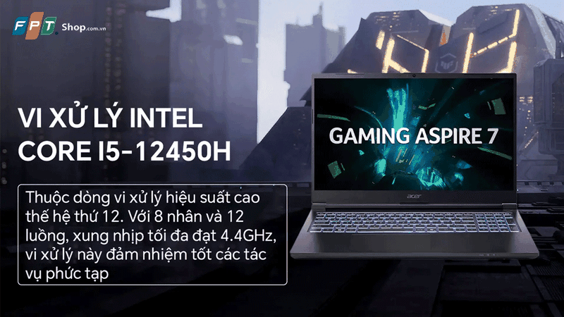 Laptop sở hữu bộ vi xử lý Intel Core i5-12450H