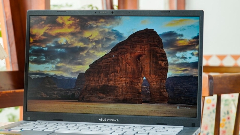 Màn hình laptop có độ phủ màu 45% NTSC và độ sáng tối đa 250 nits