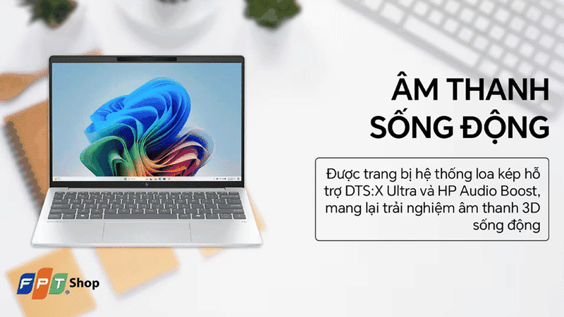 Laptop có hiệu ứng âm thanh vòm 3D sống động