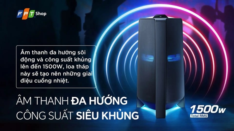 đánh giá loa tháp Samsung MX-T70/XV 1500 W 3